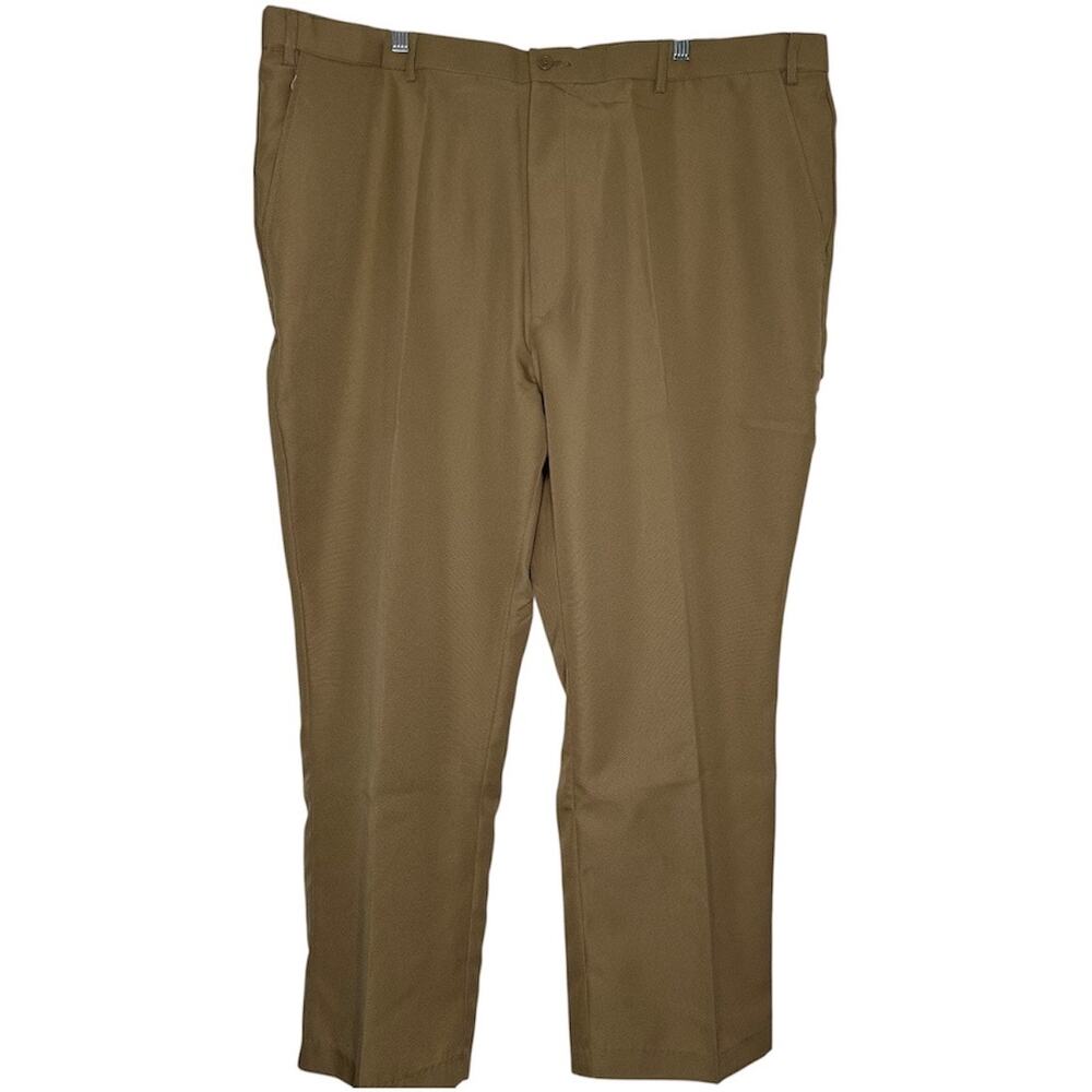 Haband 48x30 Stretch Straight Flat Tan Mens Dress Pants Office Slacks Trousers